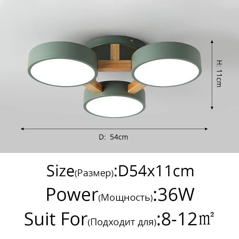 Nordic Style Personalized Macaron Ins Chandelier Bedroom Ceiling Decoration Lamp Modern Minimalist Wood Art Living Room Led Lamp