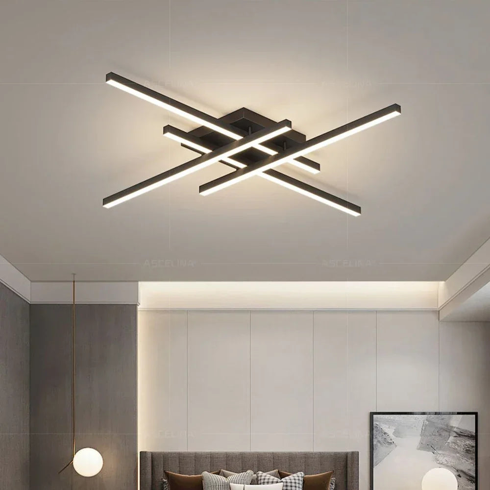 Modern LED Ceiling Light Minimalist Long Line 30/40/50cm Lamps For Bedroom Living Room Hotel Study Indoor Lighting Illumination