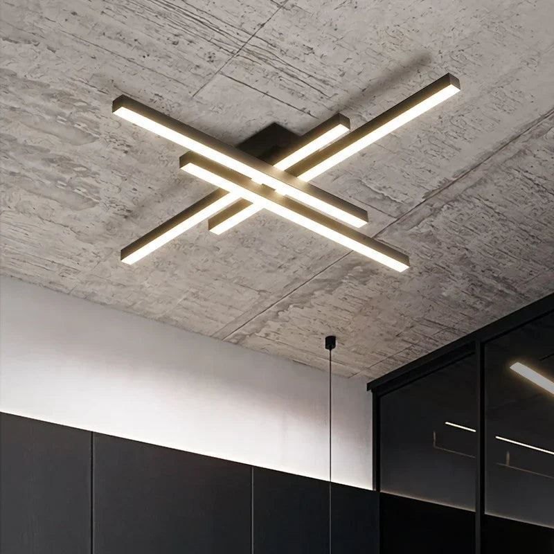 Modern LED Ceiling Light Minimalist Long Line 30/40/50cm Lamps For Bedroom Living Room Hotel Study Indoor Lighting Illumination