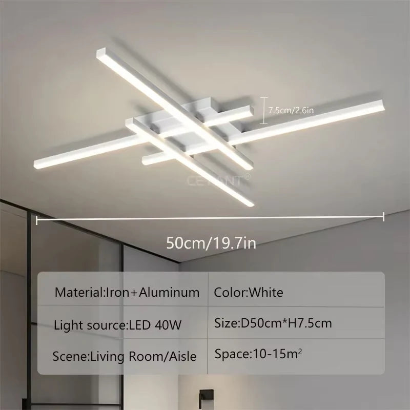 Modern LED Ceiling Light Minimalist Long Line 30/40/50cm Lamps For Bedroom Living Room Hotel Study Indoor Lighting Illumination
