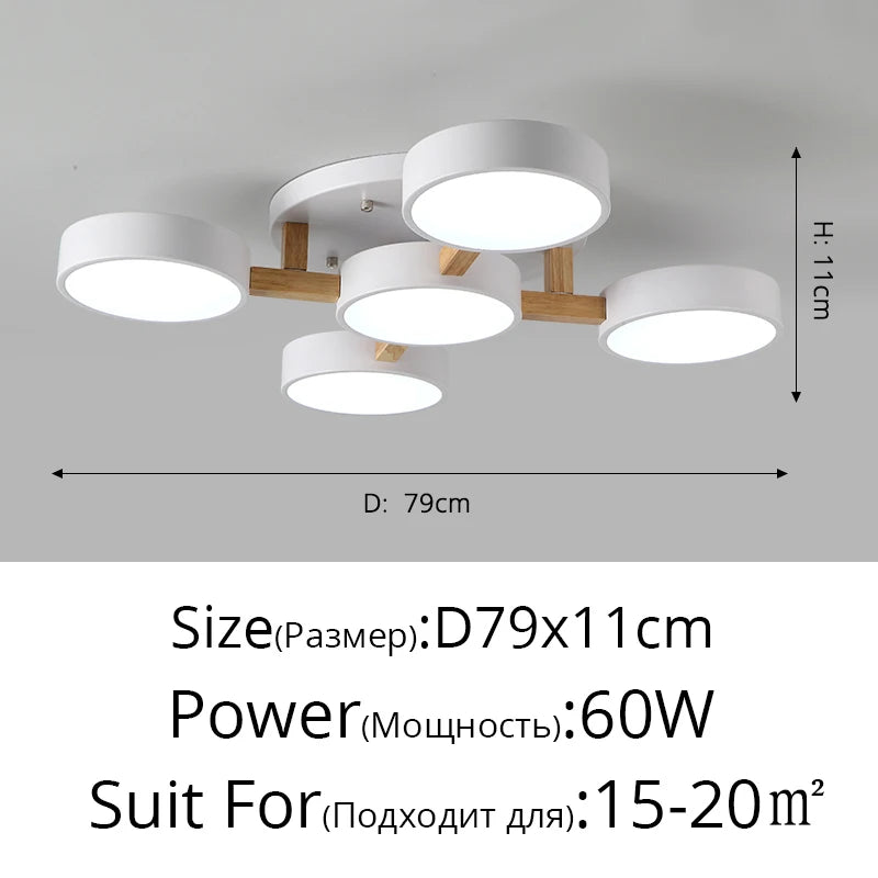 Nordic Style Personalized Macaron Ins Chandelier Bedroom Ceiling Decoration Lamp Modern Minimalist Wood Art Living Room Led Lamp