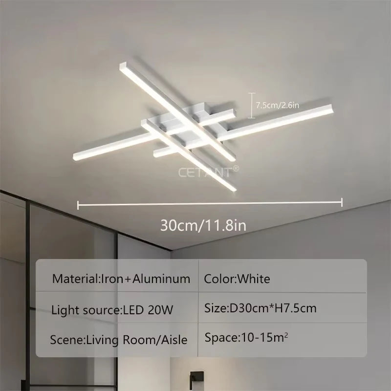 Modern LED Ceiling Light Minimalist Long Line 30/40/50cm Lamps For Bedroom Living Room Hotel Study Indoor Lighting Illumination