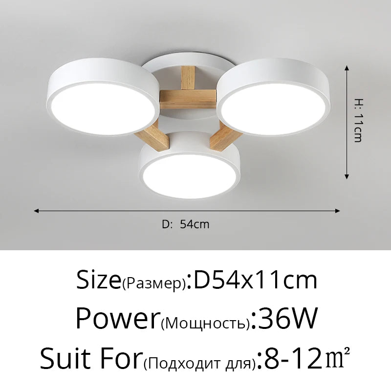 Nordic Style Personalized Macaron Ins Chandelier Bedroom Ceiling Decoration Lamp Modern Minimalist Wood Art Living Room Led Lamp