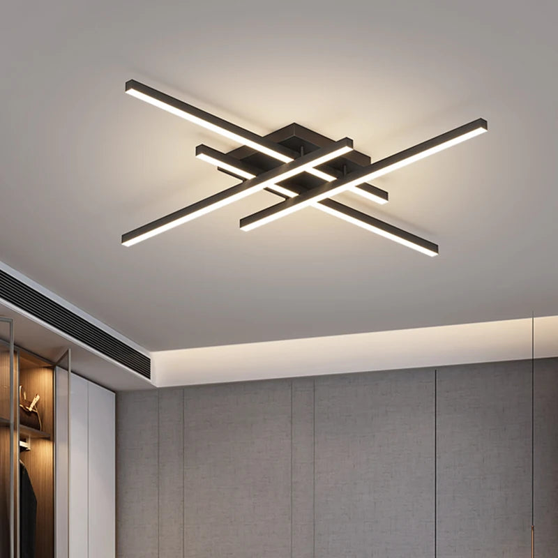 Modern LED Ceiling Light Minimalist Long Line 30/40/50cm Lamps For Bedroom Living Room Hotel Study Indoor Lighting Illumination